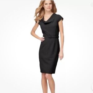 Calvin Klein Black belted cowl neck sheath dress (U4)